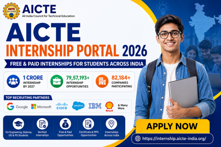 AICTE Internship Portal 2026 internships for students across India