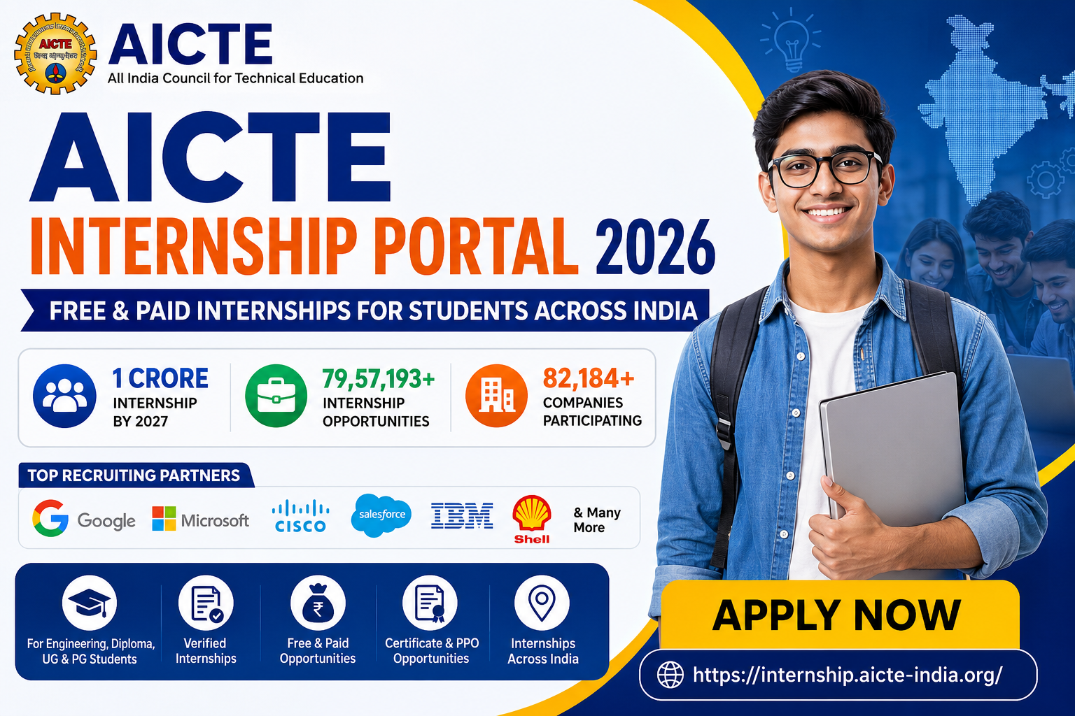 AICTE Internship Portal 2026 internships for students across India