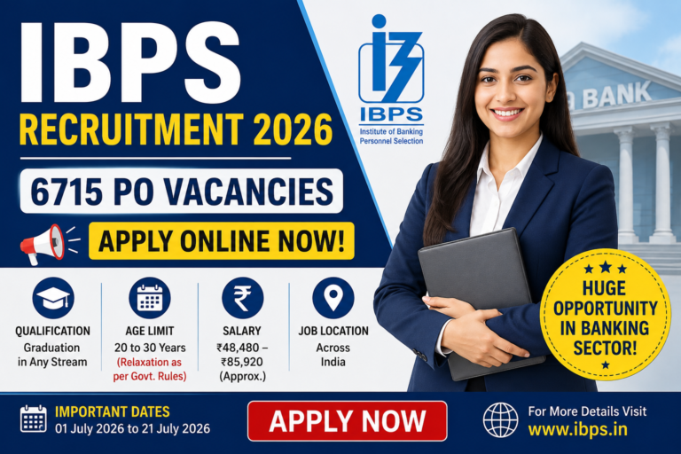 IBPS Recruitment 2026 6715 PO Vacancies Apply Online Notification Details